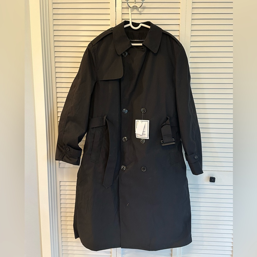 Defense Logistics Agency GarrisonCollection Men's Black Trench Coat 44L